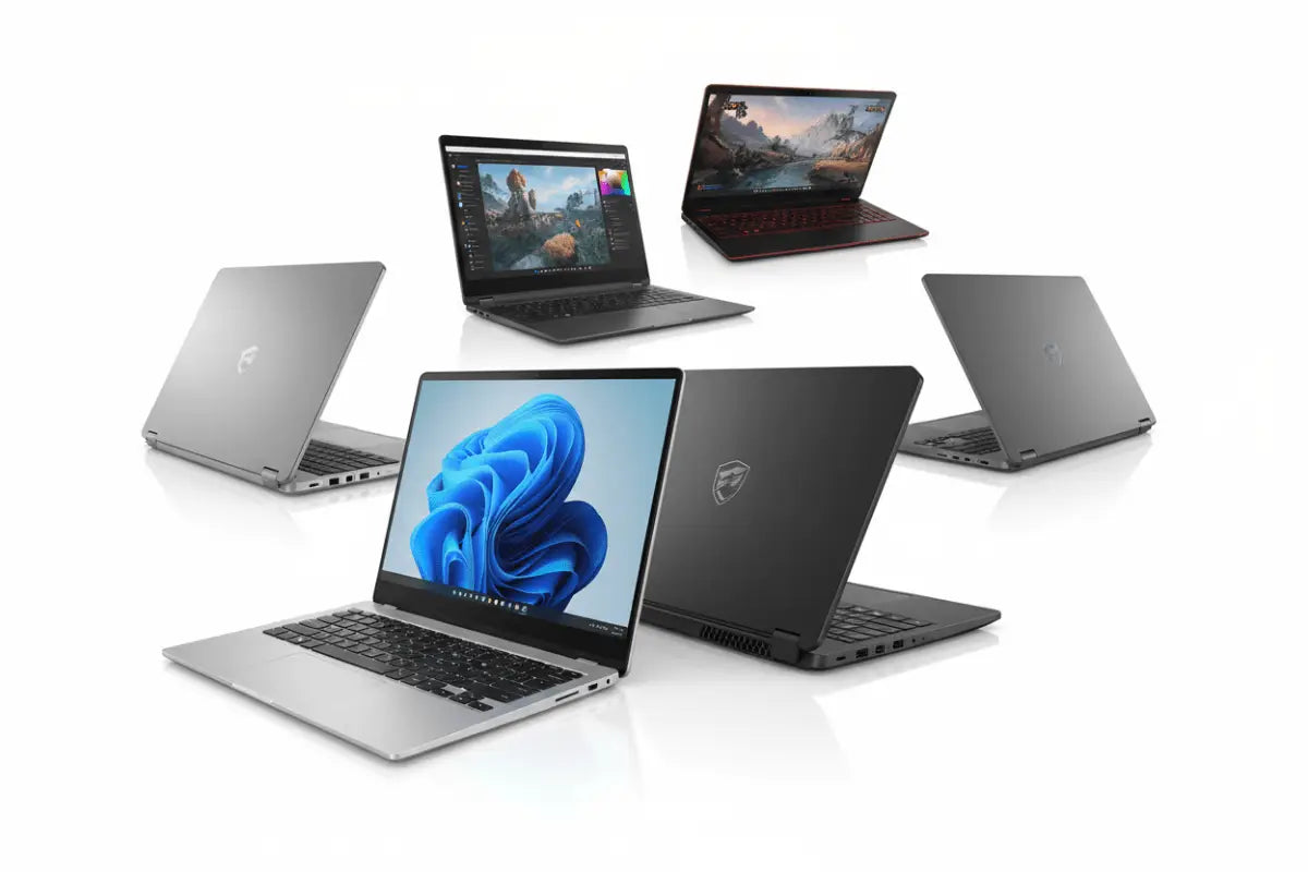 Portátil Dell Silver com um design elegante e minimalista e teclado preto.