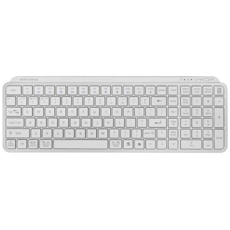Teclado Compacto Inalámbrico por Bluetooth Mars Gaming MK-SILENKEYS/ Blanco